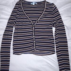 Striped long sleeve top